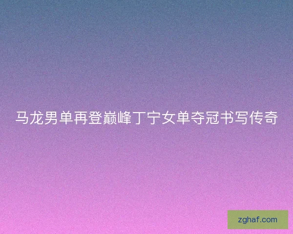 马龙男单再登巅峰丁宁女单夺冠书写传奇