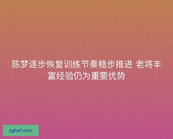 陈梦逐步恢复训练节奏稳步推进 老将丰富经验仍为重要优势