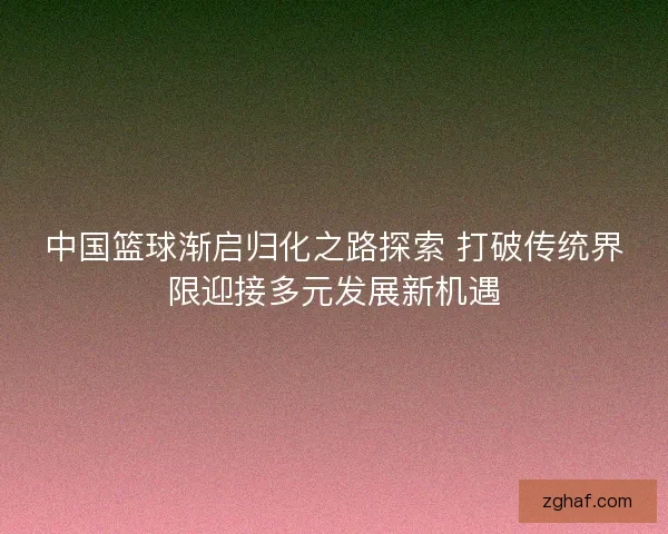 中国篮球渐启归化之路探索 打破传统界限迎接多元发展新机遇